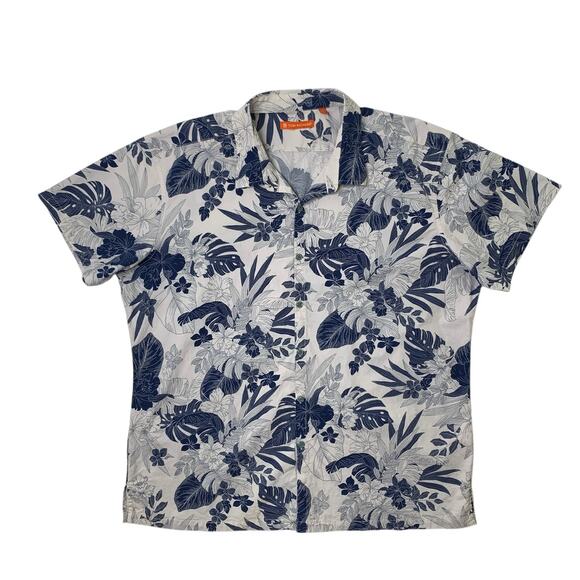 Tori Richard Shirt Mens 2XL Palmwave Floral Hawaiian Tropical Cotton Button Up - Picture 1 of 8